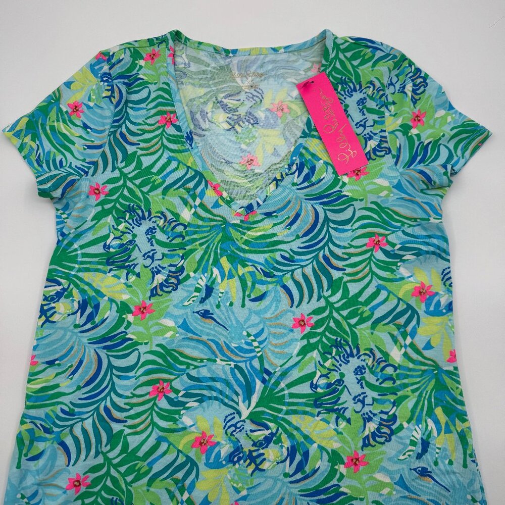 NWT Lilly Pulitzer Etta T-Shirt Dress Cotton Short Sleeve Multi Via Pagiri XS